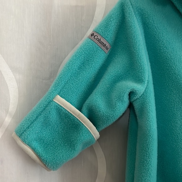 Columbia Sportswear Baby 3-6 Mo Light Green Fleece Bunting Suit With Fuzzy Ears - Picture 3 of 8